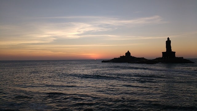 Kanyakumari Beach Sunrise And Kanyakumari Beach Sunset